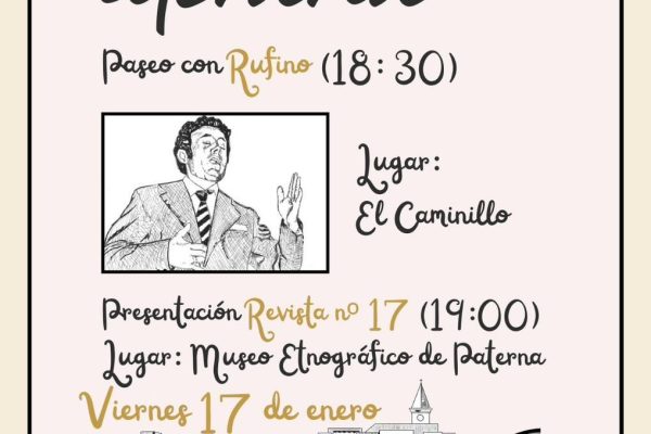 Homenaje a Rufino y presentación de la revista IMPRESIONES Nº 17 en Paterna. Un evento cultural para celebrar el legado y la creatividad local este 17 de enero