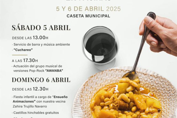 Disfruta de la III Jornada Gastronómica de la Cuchara en Facinas, los días 5 y 6 de abril de 2025. Guisos tradicionales, música en vivo y actividades para toda la familia en un ambiente festivo. ¡No te lo pierdas!