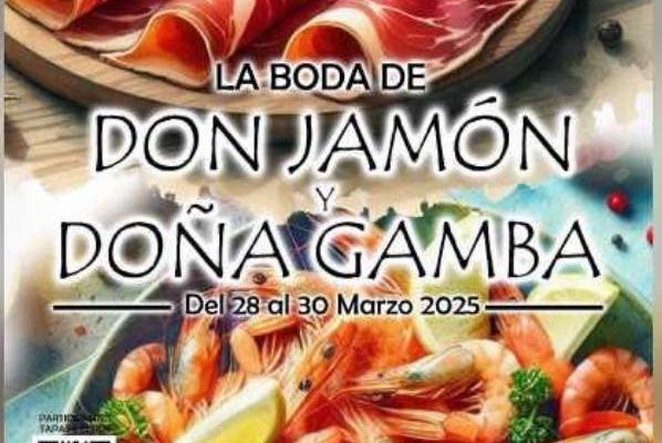 Descubre 'La boda de Don Jamón y Doña Gamba' en Chipiona del 28 al 30 de marzo. Degusta platos desde 6 € en 41 establecimientos y disfruta de una exhibición solidaria de corte de jamón