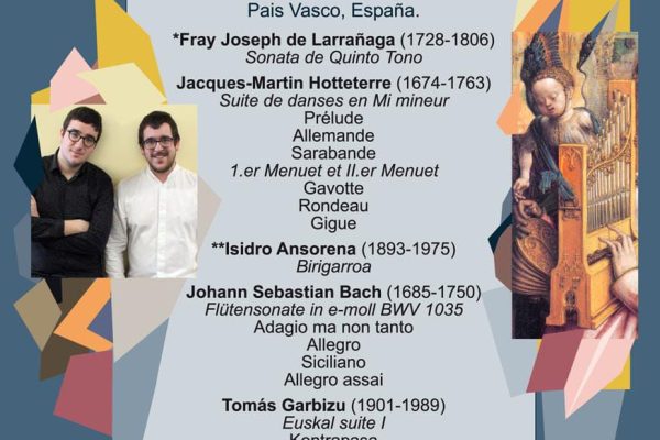 Disfruta de un concierto único de Txistu y órgano en el V Ciclo Internacional de Órgano de Jerez. El 7 de marzo a las 20:00 horas en la Iglesia del Seminario Mayor. Entrada gratuita hasta completar aforo. ¡No te lo pierdas!