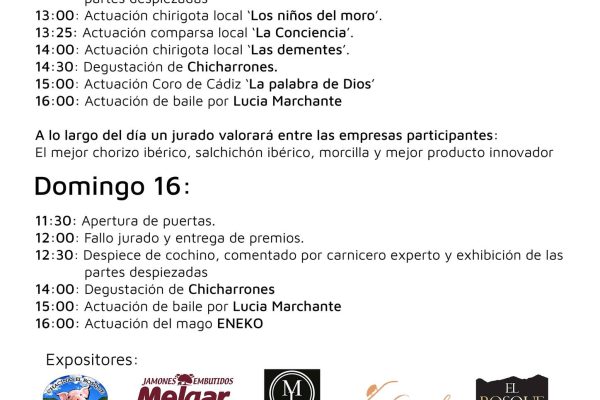 VI Feria del Cochino en El Bosque (Cádiz) los días 15 y 16 de marzo de 2025. Un evento lleno de sabor, tradición y espectáculos
