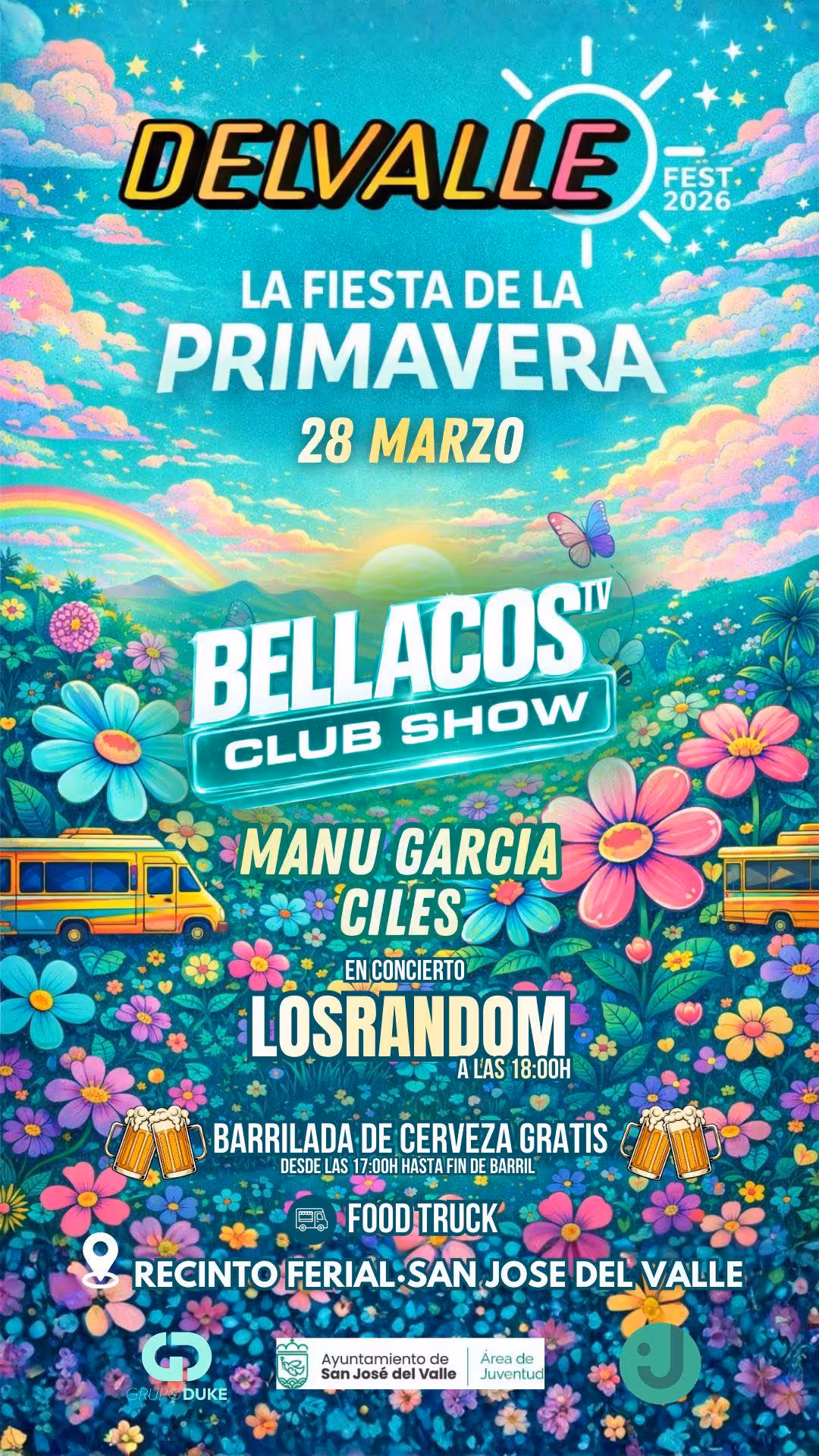 Delvalle Fest 2026 llega el 28 de marzo al Recinto Ferial de San José del Valle con conciertos, DJs, entrada gratis, cerveza y food trucks.