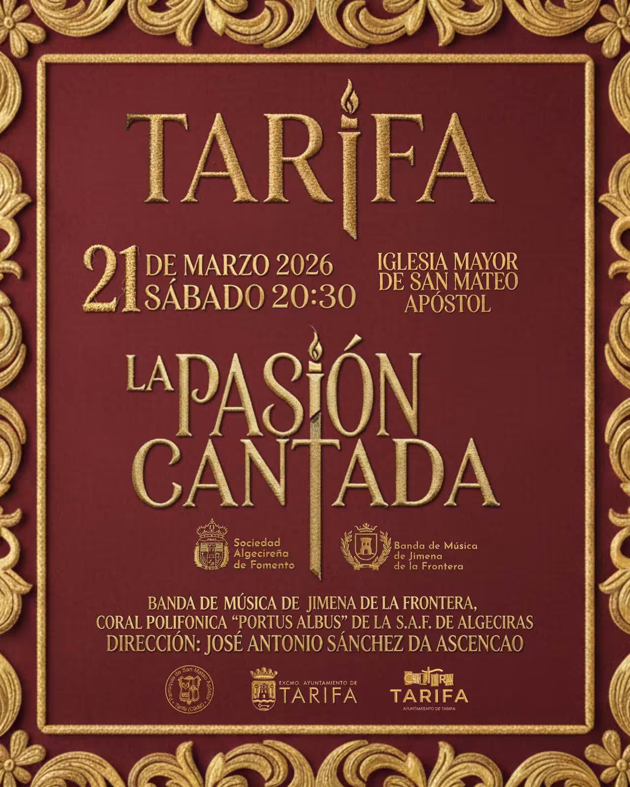 La Pasión Cantada llega a Tarifa este sábado en la iglesia de San Mateo con 80 músicos, estrenos y música cofrade en directo.