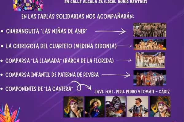 Paterna celebra el 12 de septiembre su IV Noche Carnavalesca Solidaria, organizada por Caminemos Juntos Cajún a beneficio de la AECC.