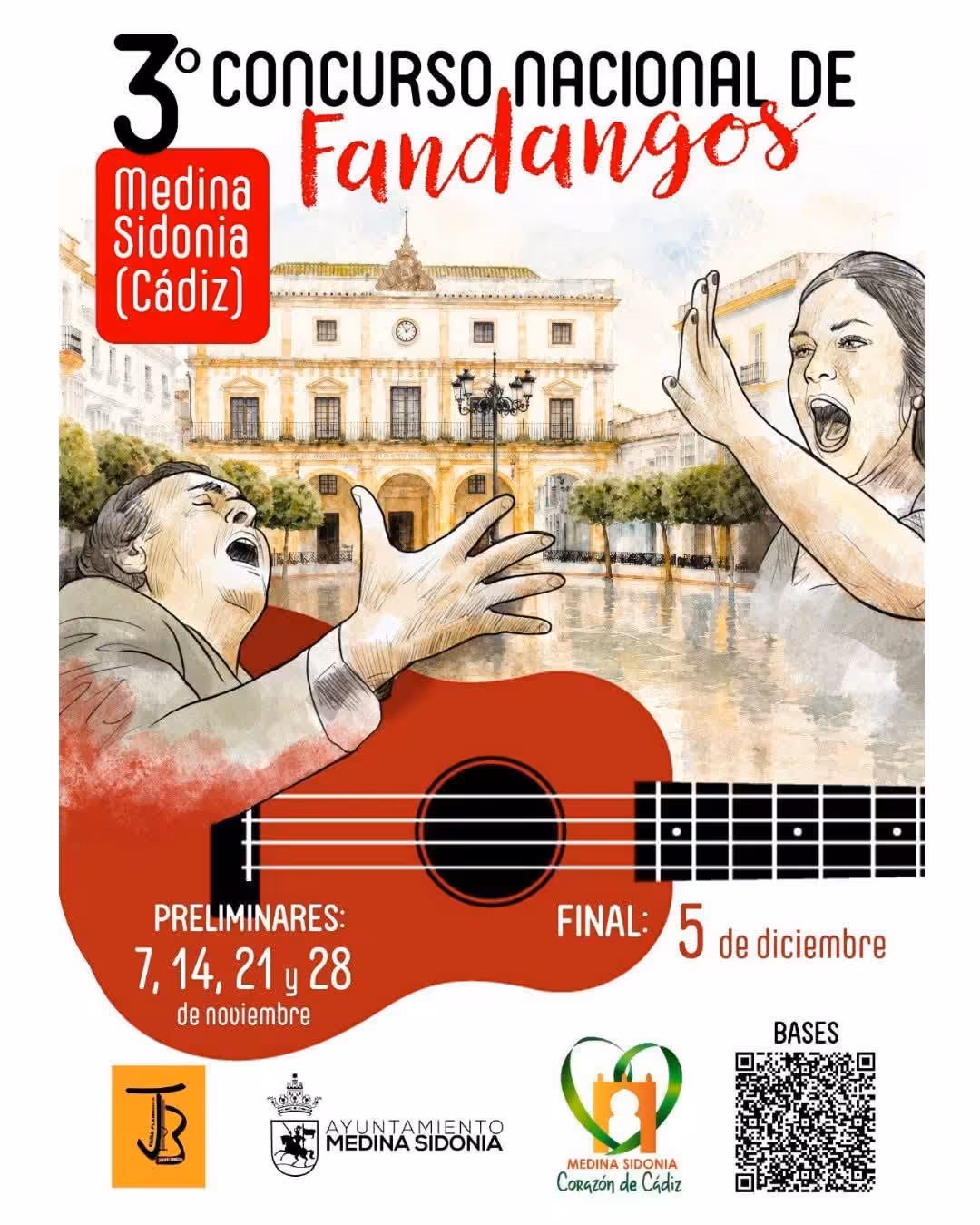 Medina Sidonia acoge el III Concurso Nacional de Fandangos del 7 de noviembre al 5 de diciembre, con cuatro preliminares y una final.