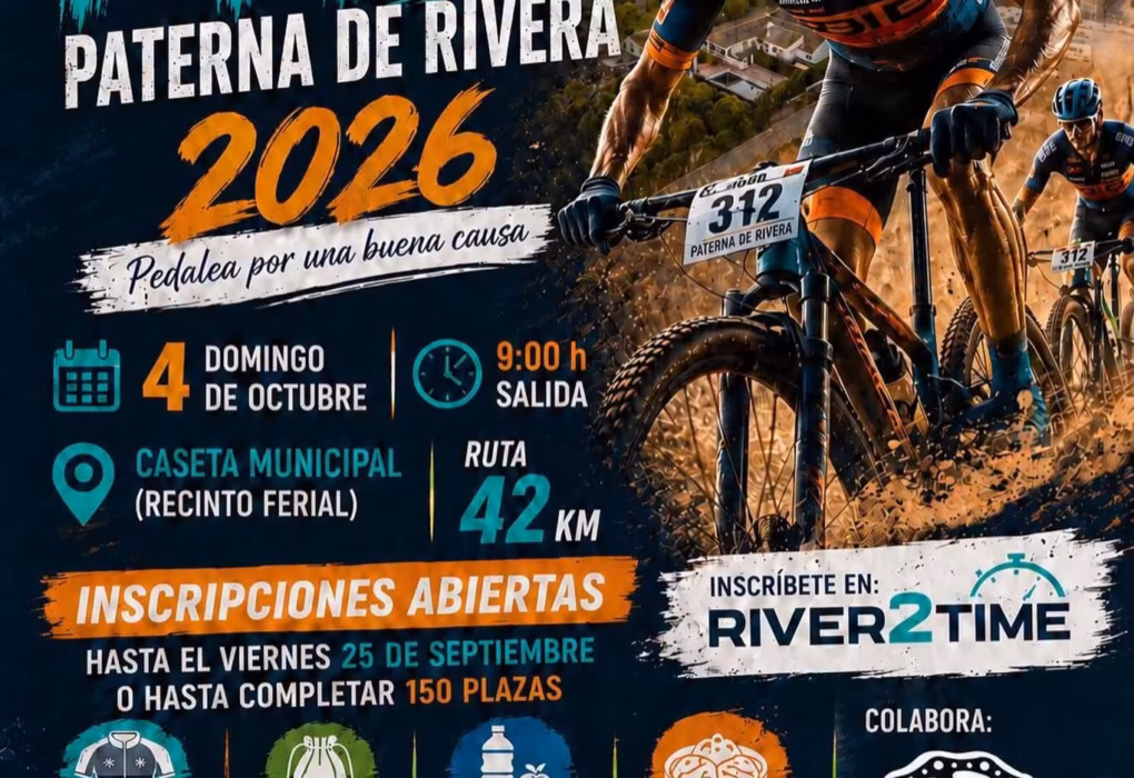 La II Cicloturista MTB Paterna de Rivera se celebra el 4 de octubre con 42 km, 150 plazas, avituallamientos y comida de convivencia
