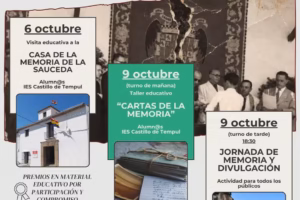 San José del Valle celebra su Semana de la Memoria el 6 y 9 de octubre con actividades educativas, historia, libro, conferencia y teatro.