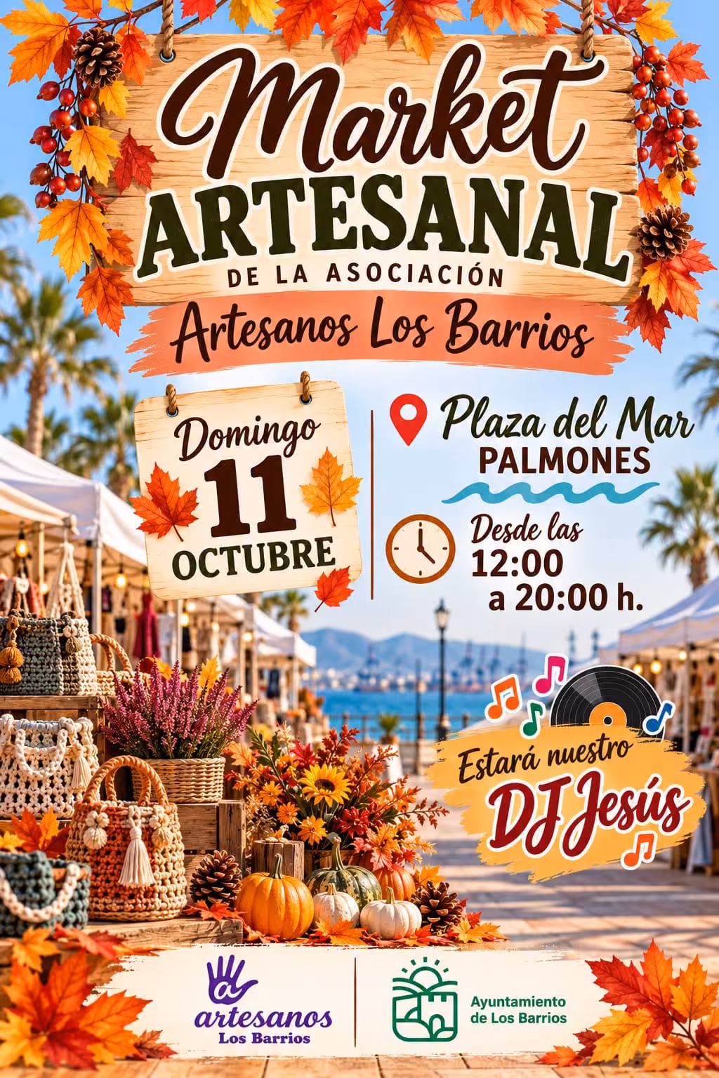 Palmones acoge este domingo 11 de octubre un Market Artesanal con creaciones locales, música en directo y puestos de artesanía.